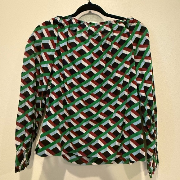 J. Crew Multicolor Geometric Blouse NWT - Picture 2 of 4